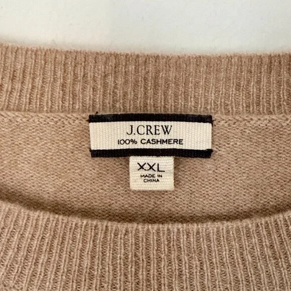 J. Crew 100% Cashmere Crewneck Sweater - Camel Heather / Size XXL - Picture 2 of 7